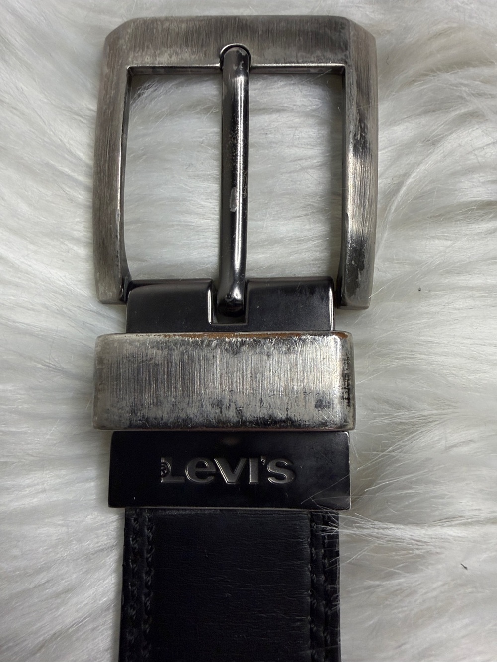 LEVI’s Black Leather Belt with Metal Buckle
